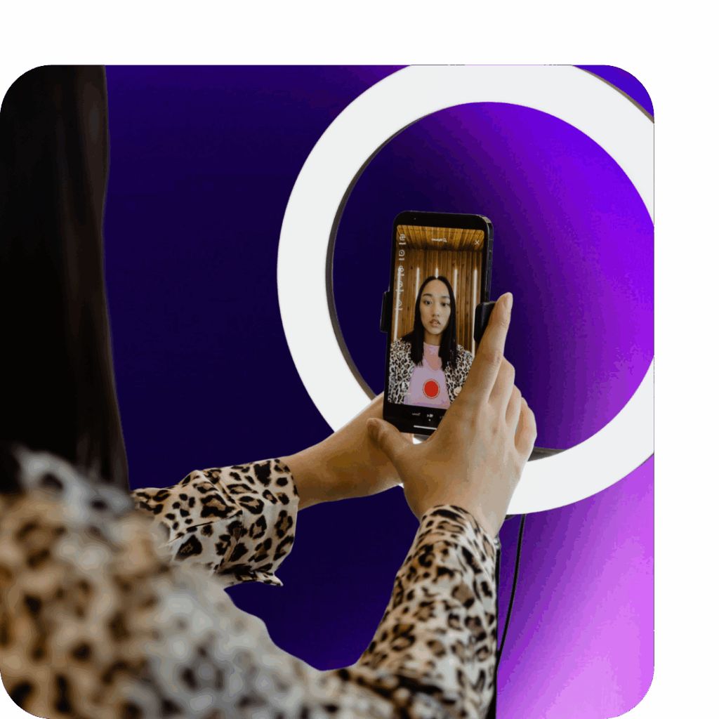 challenge image woman recording